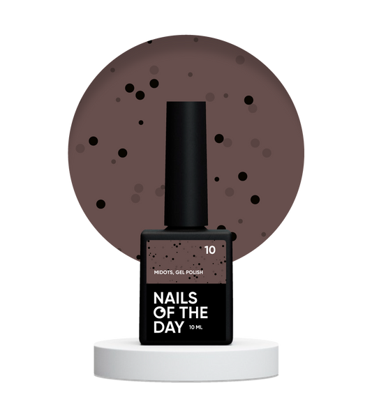NAILSOFTHEDAY MiDots gel polish 10 - esmalte semipermanente marrón claro con puntos negros para uñas, 10 ml