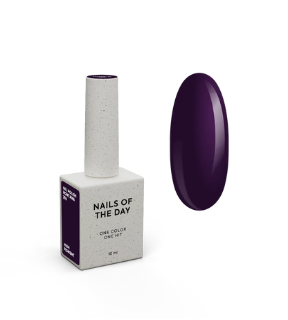 NAILSOFTHEDAY Gel Polish Montana — esmalte semipermanente morado oscuro, cobertura en una sola capa, 10 ml