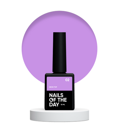 NAILSOFTHEDAY Neon top 02 – top morado lechoso sin capa pegajosa para uñas, 10 ml