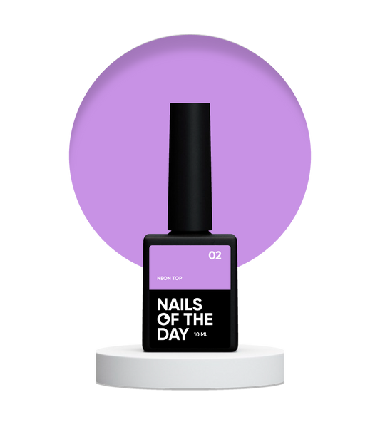 NAILSOFTHEDAY Neon top 02 – top morado lechoso sin capa pegajosa para uñas, 10 ml