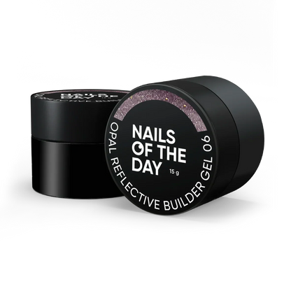 NAILSOFTHEDAY Opal Reflective builder gel 06 — gel constructor lavanda frío con brillo opalescente y partículas reflectantes, 15 g.
