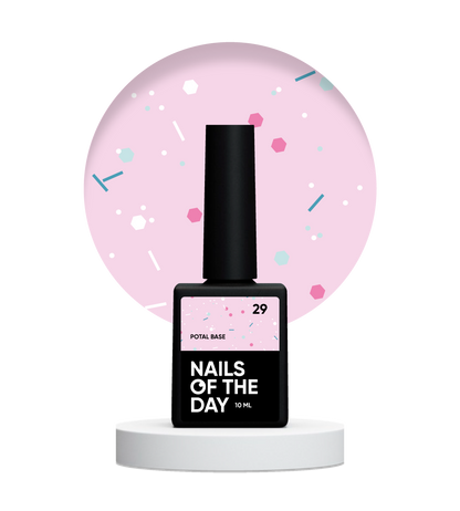 NAILSOFTHEDAY Potal base 29 – base rosa lechosa con destellos neón, 10 ml