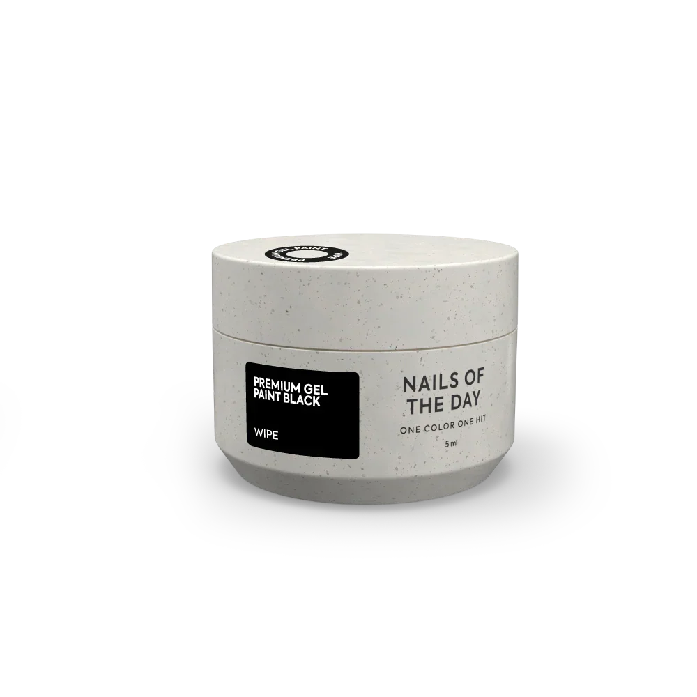 NAILSOFTHEDAY Premium gel paint Black wipe: pintura en gel con una capa pegajosa, 5 ml