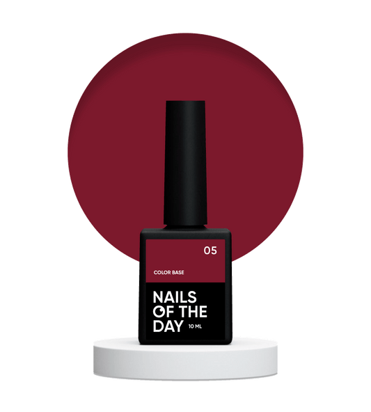 NAILSOFTHEDAY Color base 05 – base de color para uñas (rojo oscuro), 10 ml