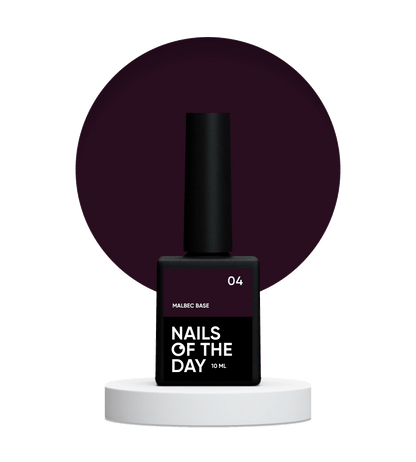 NAILSOFTHEDAY Malbec base 04 – base imitacion cristal de negro violeta, 10 ml
