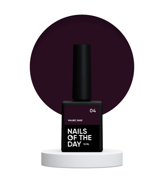 NAILSOFTHEDAY Malbec base 04 – base imitacion cristal de negro violeta, 10 ml
