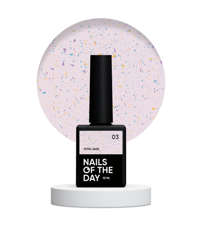 NAILSOFTHEDAY Potal base 03 - base violeta lechosa con decoracion (decoracion dorado y verde), 10 ml