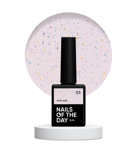NAILSOFTHEDAY Potal base 03 - base violeta lechosa con decoracion (decoracion dorado y verde), 10 ml