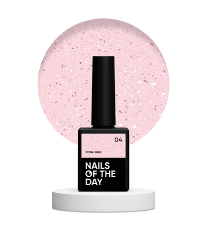 NAILSOFTHEDAY Potal base 04 - base rosa con decoracion (decoracion dorado-rosa), 10 ml