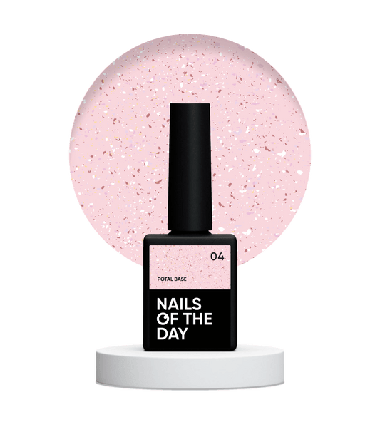 NAILSOFTHEDAY Potal base 04 - base rosa con decoracion (decoracion dorado-rosa), 10 ml