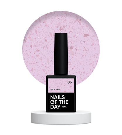 NAILSOFTHEDAY Potal base 06 - base rosa pálido con decoracion de cobre, 10 ml