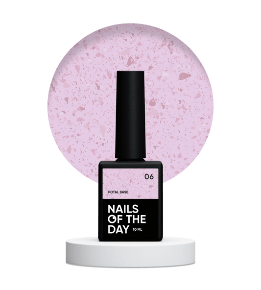 NAILSOFTHEDAY Potal base 06 - base rosa pálido con decoracion de cobre, 10 ml