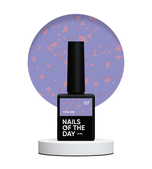 NAILSOFTHEDAY Potal base 07 - base violeta con decoracion de cobre, 10 ml