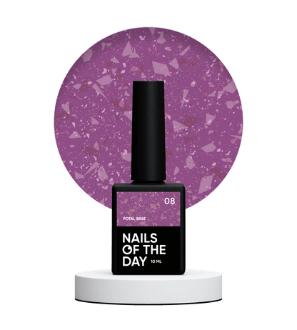 NAILSOFTHEDAY Potal base 08 - base burdeos con decoracion de cobre, 10 ml