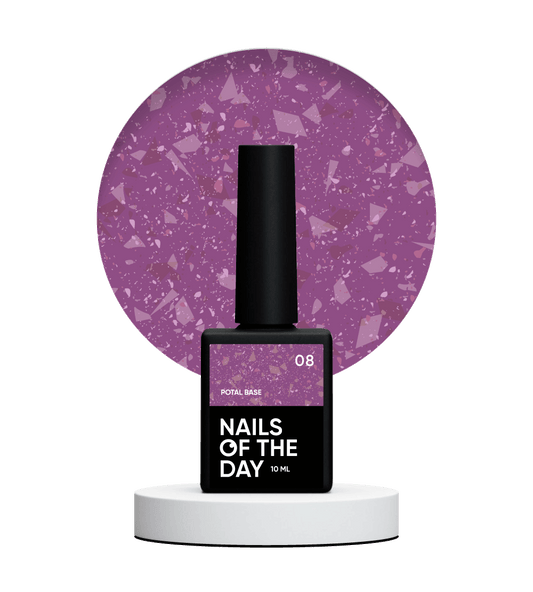 NAILSOFTHEDAY Potal base 08 - base burdeos con decoracion de cobre, 10 ml