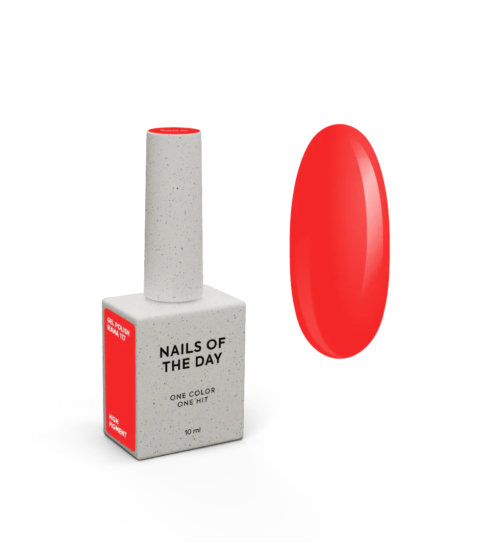 NAILSOFTHEDAY Let's Special Riana - esmalte semipermanente de uñas en gel rojo brillante que cubre una capa, 10 ml