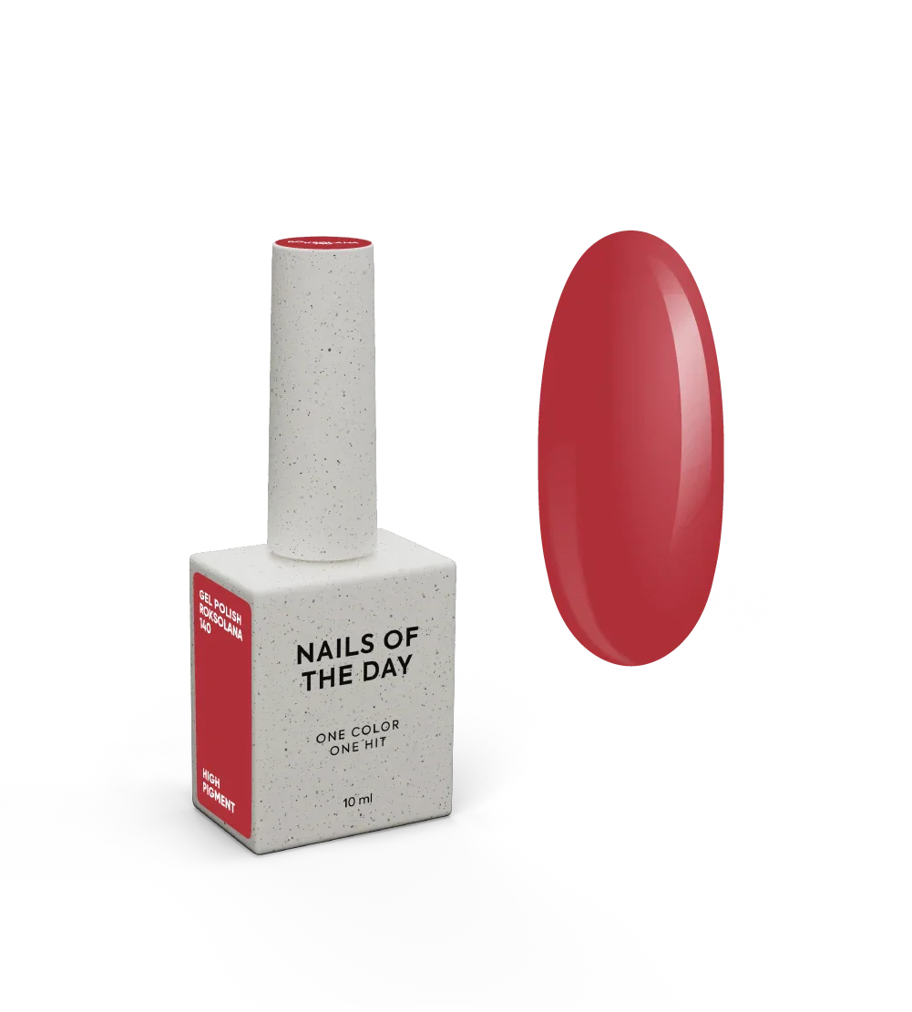 NAILSOFTHEDAY Gel Polish Roksolana — esmalte semipermanente rojo, cobertura en una sola capa, 10 ml