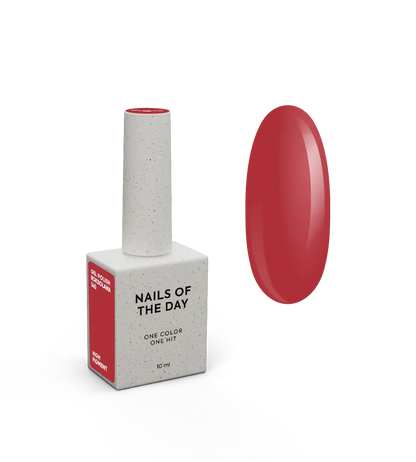 NAILSOFTHEDAY Gel Polish Roksolana — esmalte semipermanente rojo, cobertura en una sola capa, 10 ml