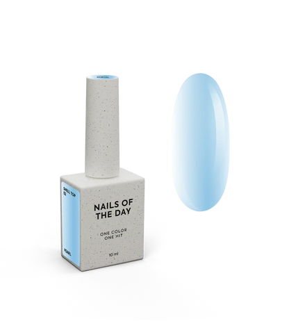 NAILSOFTHEDAY Shell Top 02 Nueva Fórmula — top perlado con efecto de frotado azul, sin capa pegajosa, 10 ml