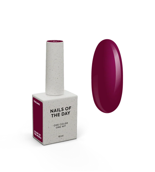 NAILSOFTHEDAY Color del Mes Octubre 2025 Toscano — tono burdeos, cobertura completa en una capa, 10 ml