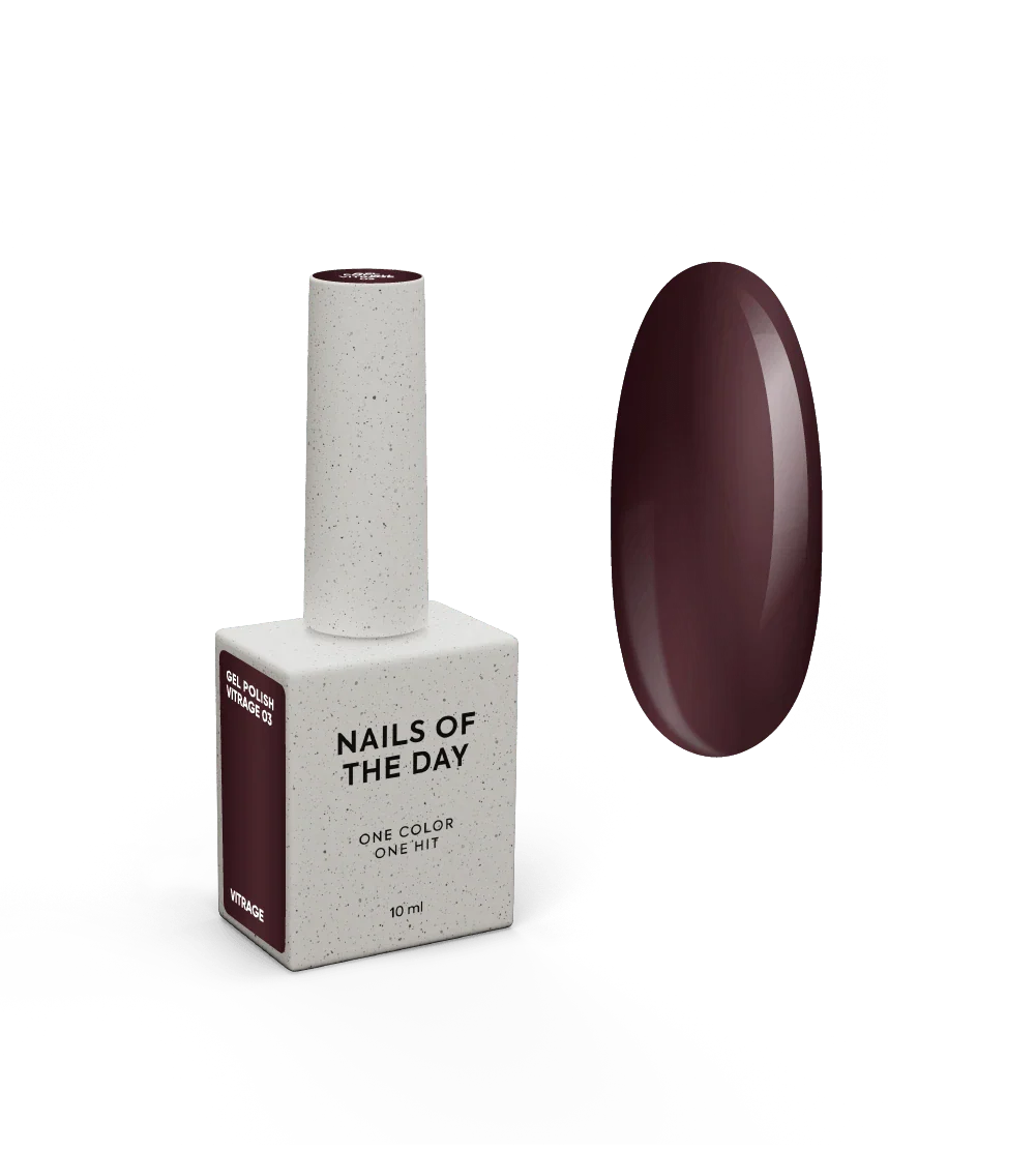 NAILSOFTHEDAY Gel Polish Vitrage 03 — esmalte en gel efecto vitral color vino, 10 ml