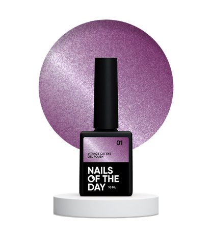 NAILSOFTHEDAY Vitrage cat eye 01 — esmalte semipermanente rosa teñido con ojo de gato, 10 ml