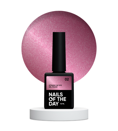 NAILSOFTHEDAY Vitrage cat eye 02 — esmalte semipermanente rojo teñido con ojo de gato, 10 ml
