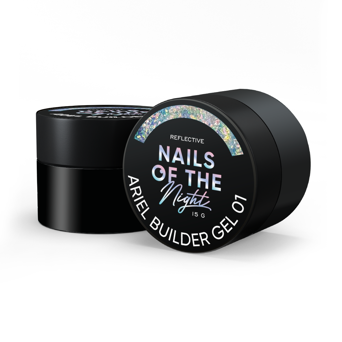 NAILSOFTHENIGHT Ariel gel 01 — gel constructor con escamas de yuki multicolores para uñas, 15 g