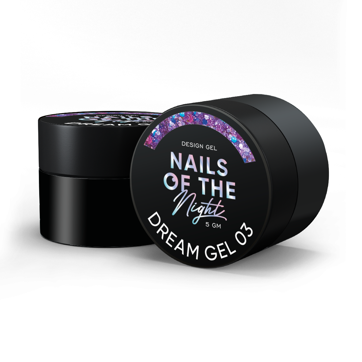NAILSOFTHENIGHT Dream gel 03 — gel de diseño con increíbles hexágonos de diferentes tamaños y purpurina para uñas, 5 g