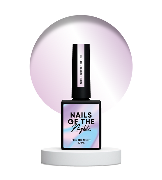 NAILSOFTHENIGHT Shell bottle gel 02 — gel líquido ultrafuerte con función autonivelante y efecto perla para uñas, 10 ml