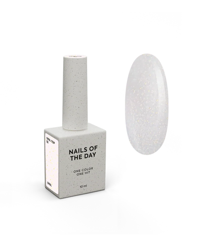NAILSOFTHENIGHT Opal top 02 — top con brillos opalinos sobre una base lechosa ligera, sin capa pegajosa y sin filtros UV para uñas, 10 ml