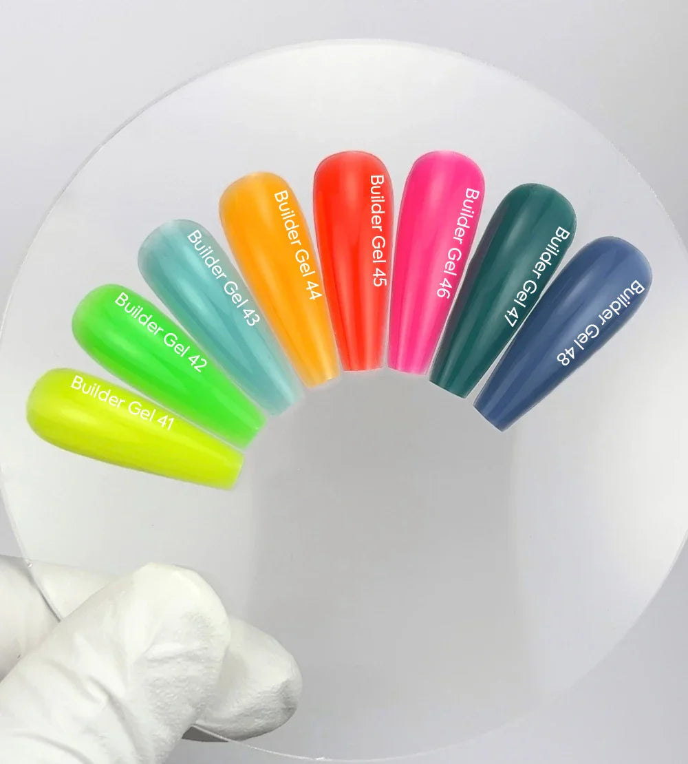 NAILSOFTHEDAY Builder Gel 45 — gel rojo coral para extensiones de uñas, 15 ml