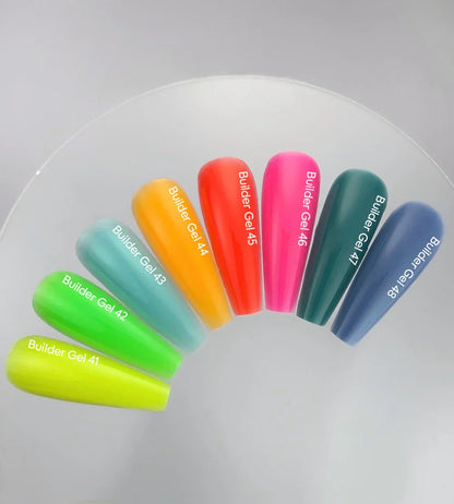NAILSOFTHEDAY Builder Gel 42 — gel verde lima intenso para extensiones de uñas, 15 ml