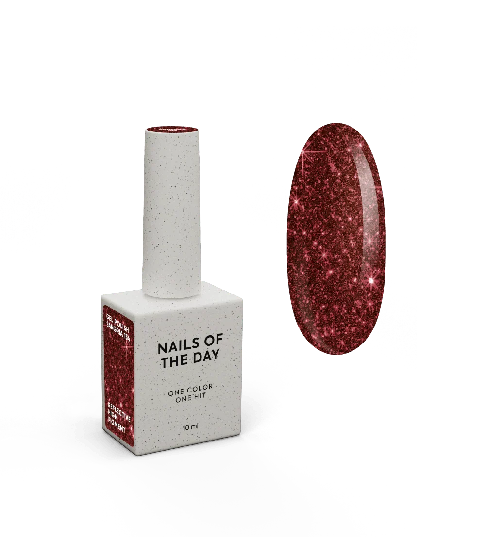 NAILSOFTHENIGHT Sangria gel polish — esmalte semipermanente reflectante de color  rojo intenso, 10 ml.