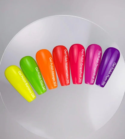 NAILSOFTHEDAY Gel Polish Grapefruit-213 — esmalte semipermanente frambuesa neón con cobertura total en una sola capa, 10 ml