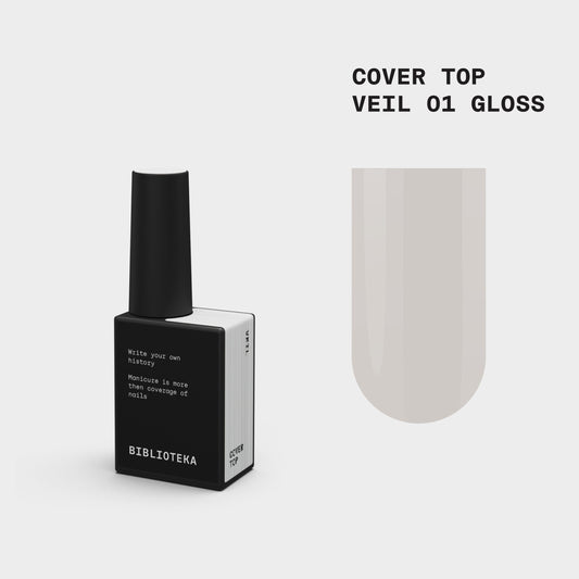 BIBLIOTEKA Gloss Cover TOP No. 01 Veil -  translúcido, 10 ml