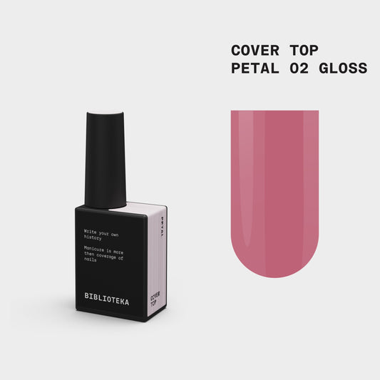 BIBLIOTEKA Gloss Cover TOP  № 02 Petal - Rosa suave, 10 ml