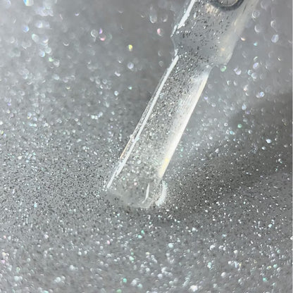 BIBLIOTEKA Top Coat sin capa pegajosa con filtro UV — Silver Glow, 10 ml