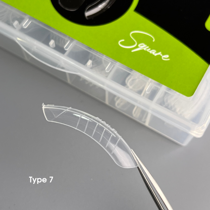 NAILSOFTHEDAY Dual Form Square (Type 7): forma superior tipo cuadrada para longitud de extensión media, adecuada para uñas que crecen hacia abajo, 120 piezas